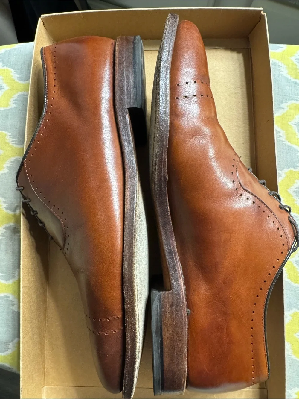Allen Edmonds Tan Brown Leather Cap-Toe Oxford Shoes 3E